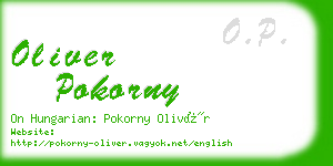 oliver pokorny business card